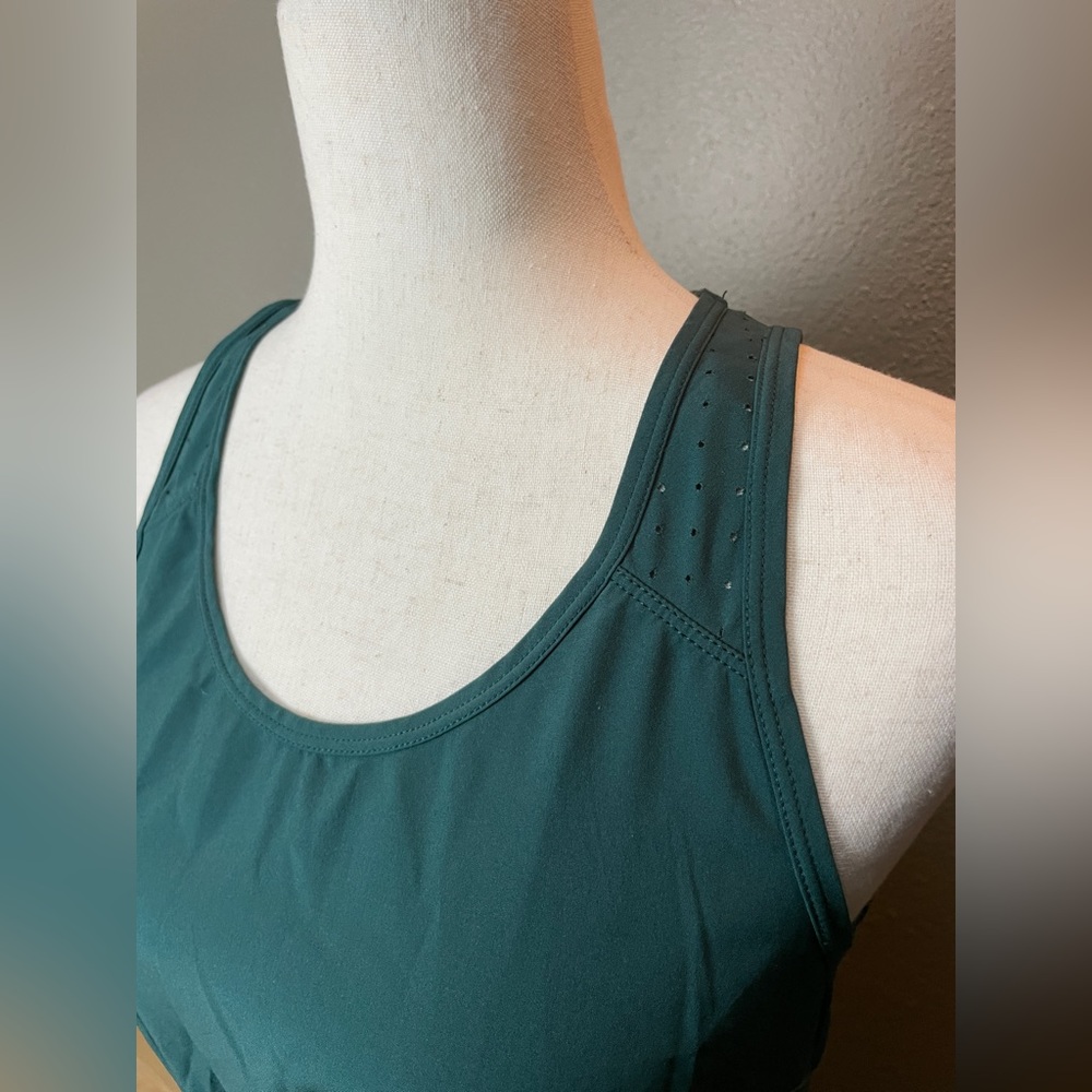 Zella Mix It Up Performance Stretch Tank Dress Green Moss color - Picture 2 of 5